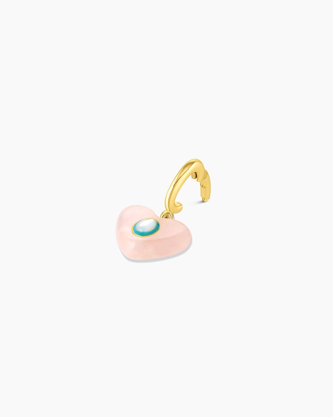 Rose Quartz Heart Parker Charm || option::18k Gold Plated