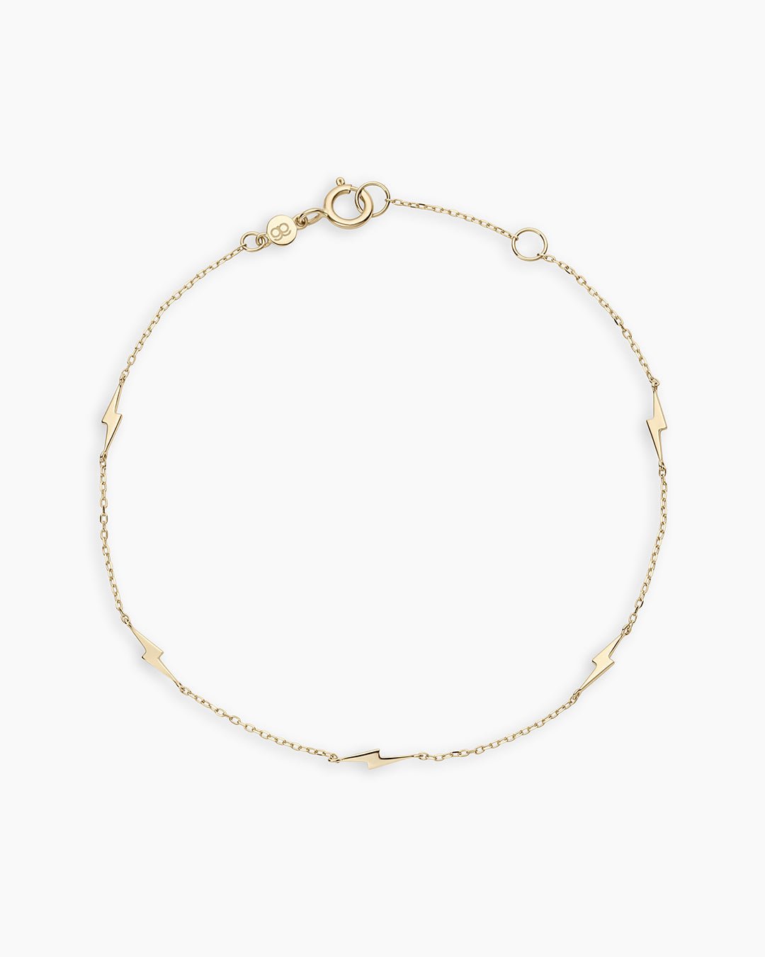 14k Gold Bolt Bracelet || option::14k Solid Gold