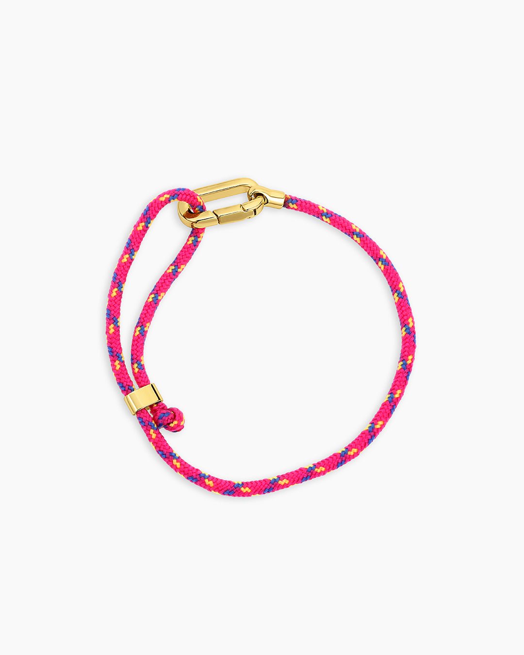 Link Paracord Bracelet || option::Pink, 18k Gold Plated