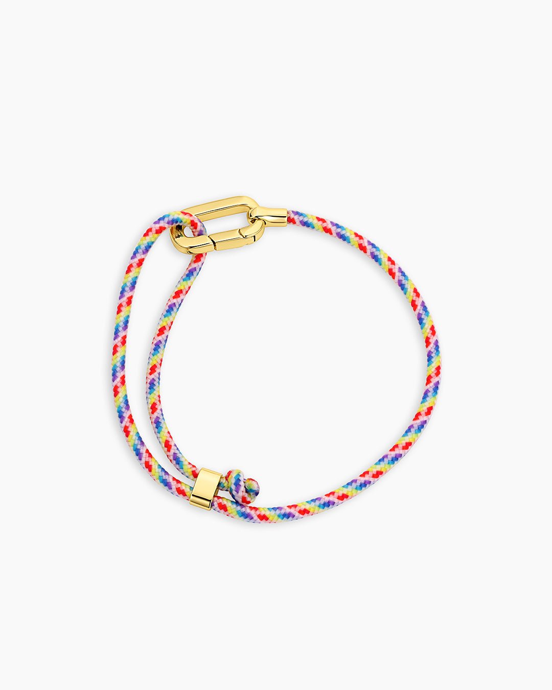 Link Paracord Bracelet || option::Mixed Brights, 18k Gold Plated