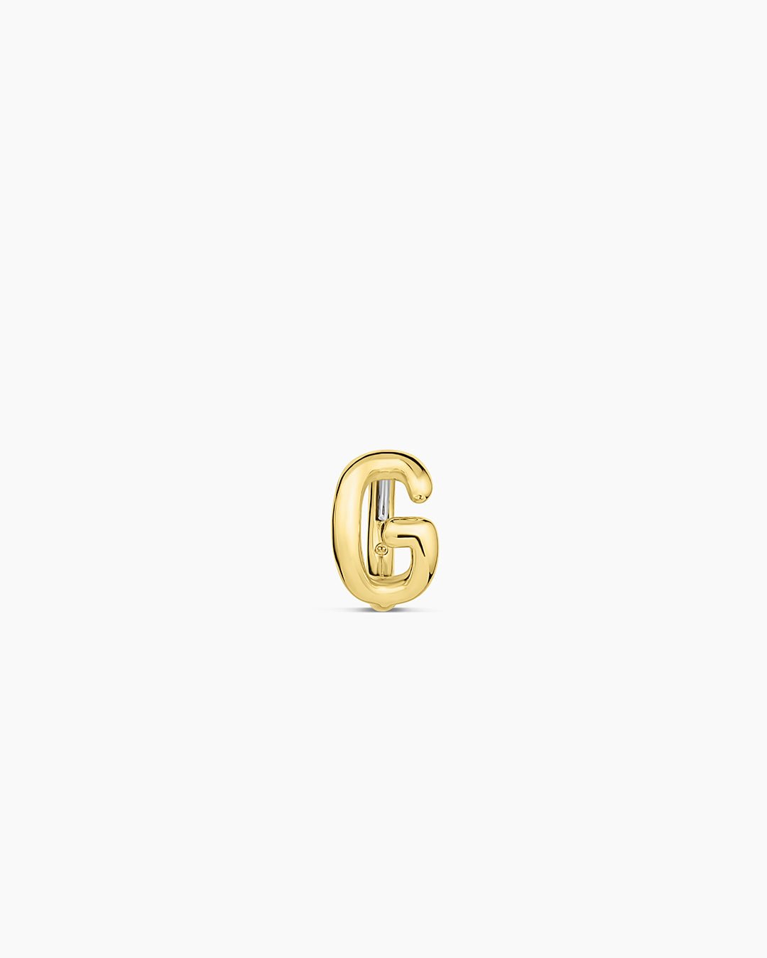 Alphabet Huggie || option::18k Gold Plated, G