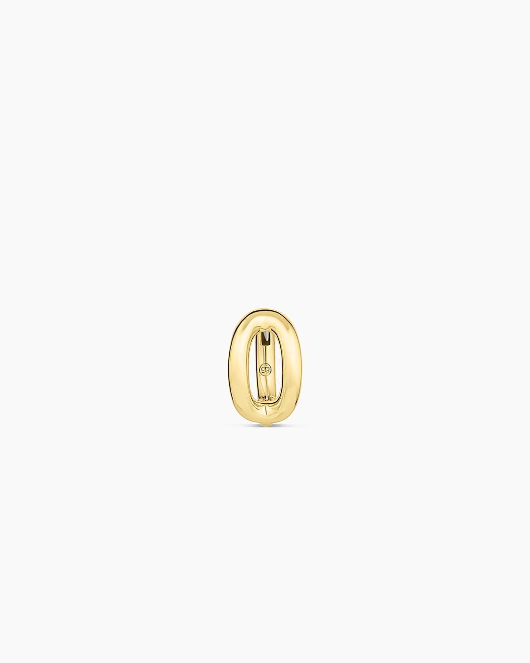 Alphabet Huggie || option::18k Gold Plated, O