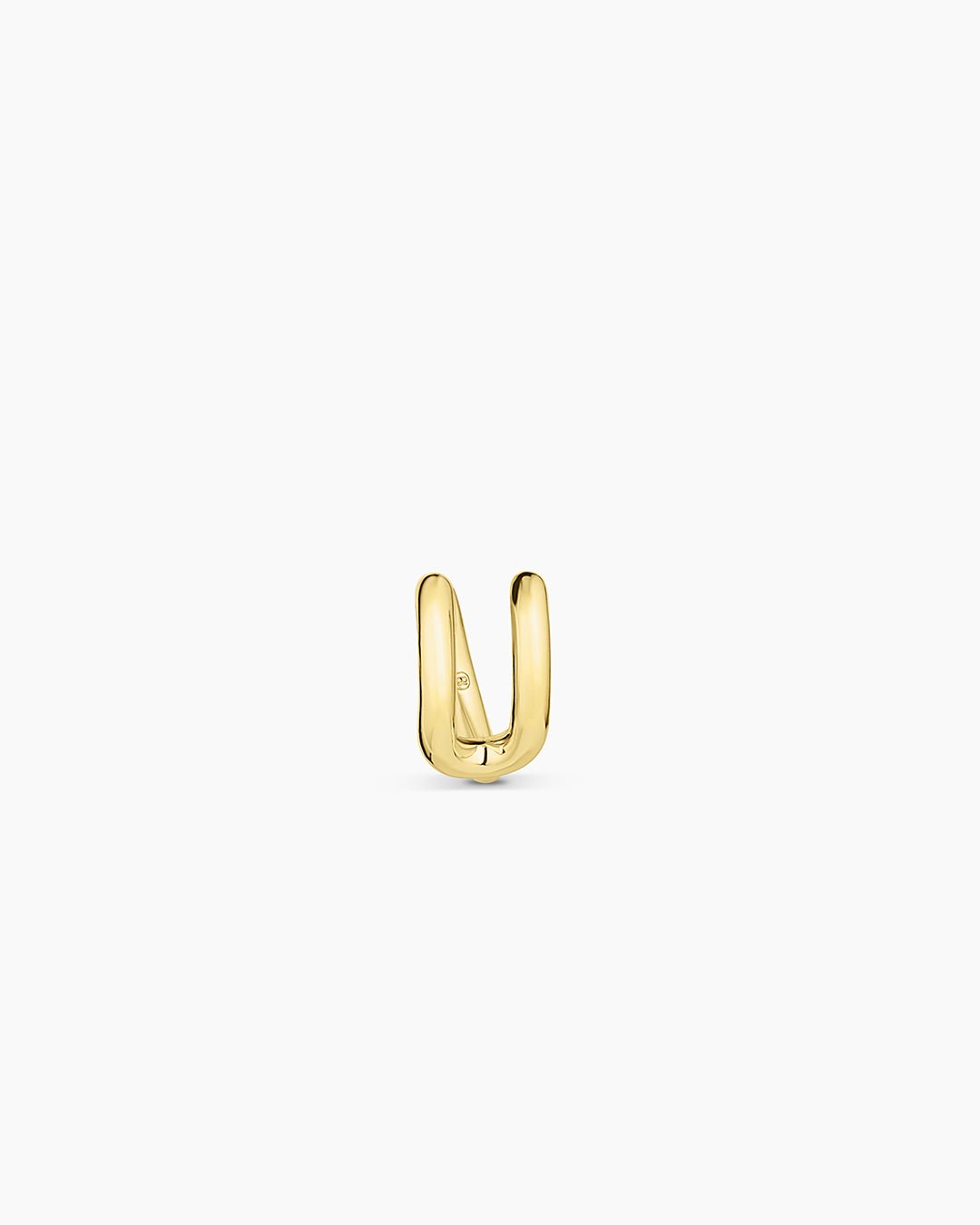 Alphabet Huggie || option::18k Gold Plated, U