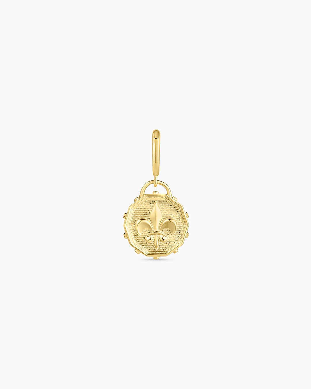 Fleur De Lis Coin Parker Charm || option::18k Gold Plated