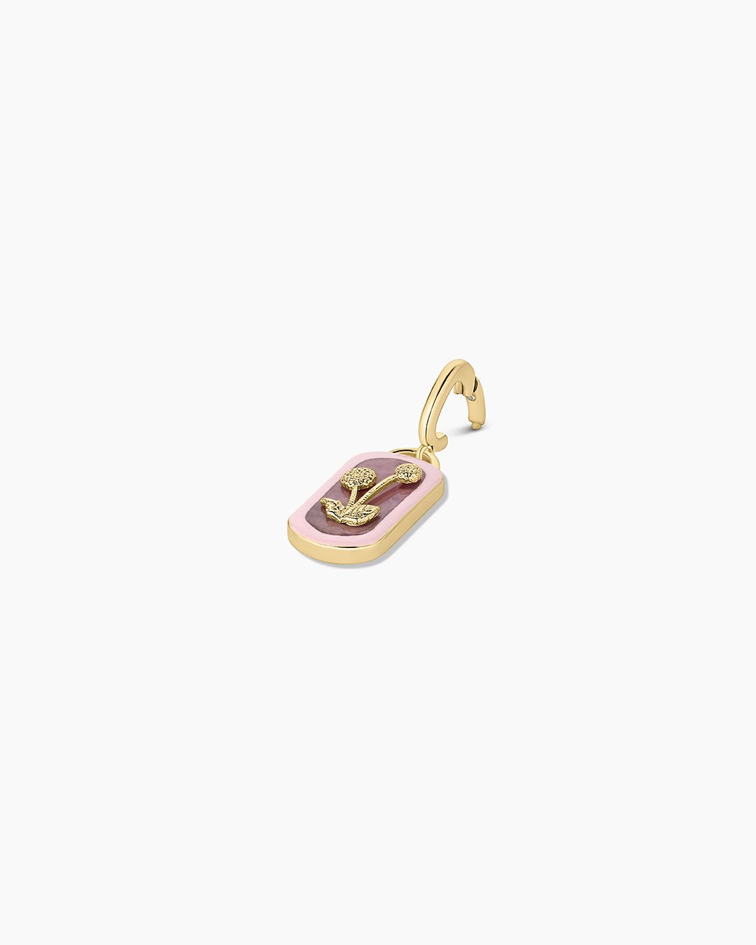 Power Gemstone Compassion Parker Charm || option::18k Gold Plated, Rhodochrosite