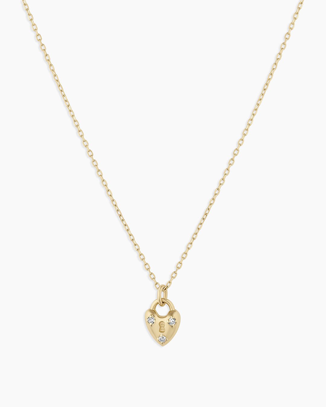 Diamond Bond Lock Necklace || option::14k Solid Gold