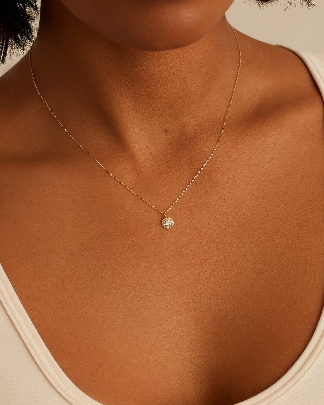 Diamond Ace Necklace || option::14k Solid Gold