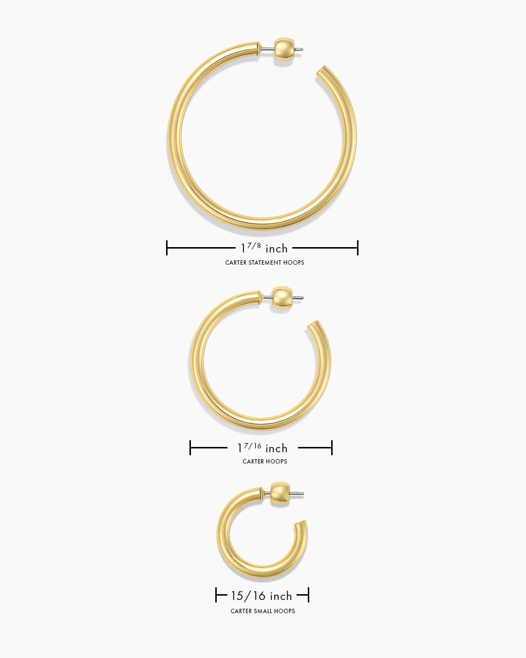 Carter Hoops || option::18k Gold Plated