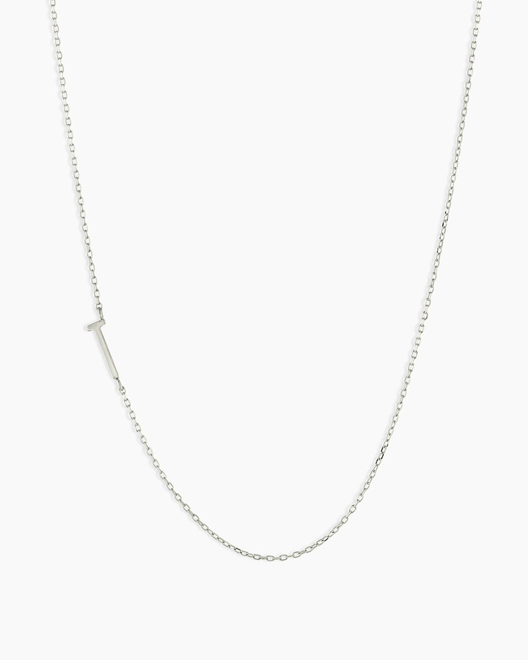 Alphabet Necklace || option::14k Solid White Gold, T