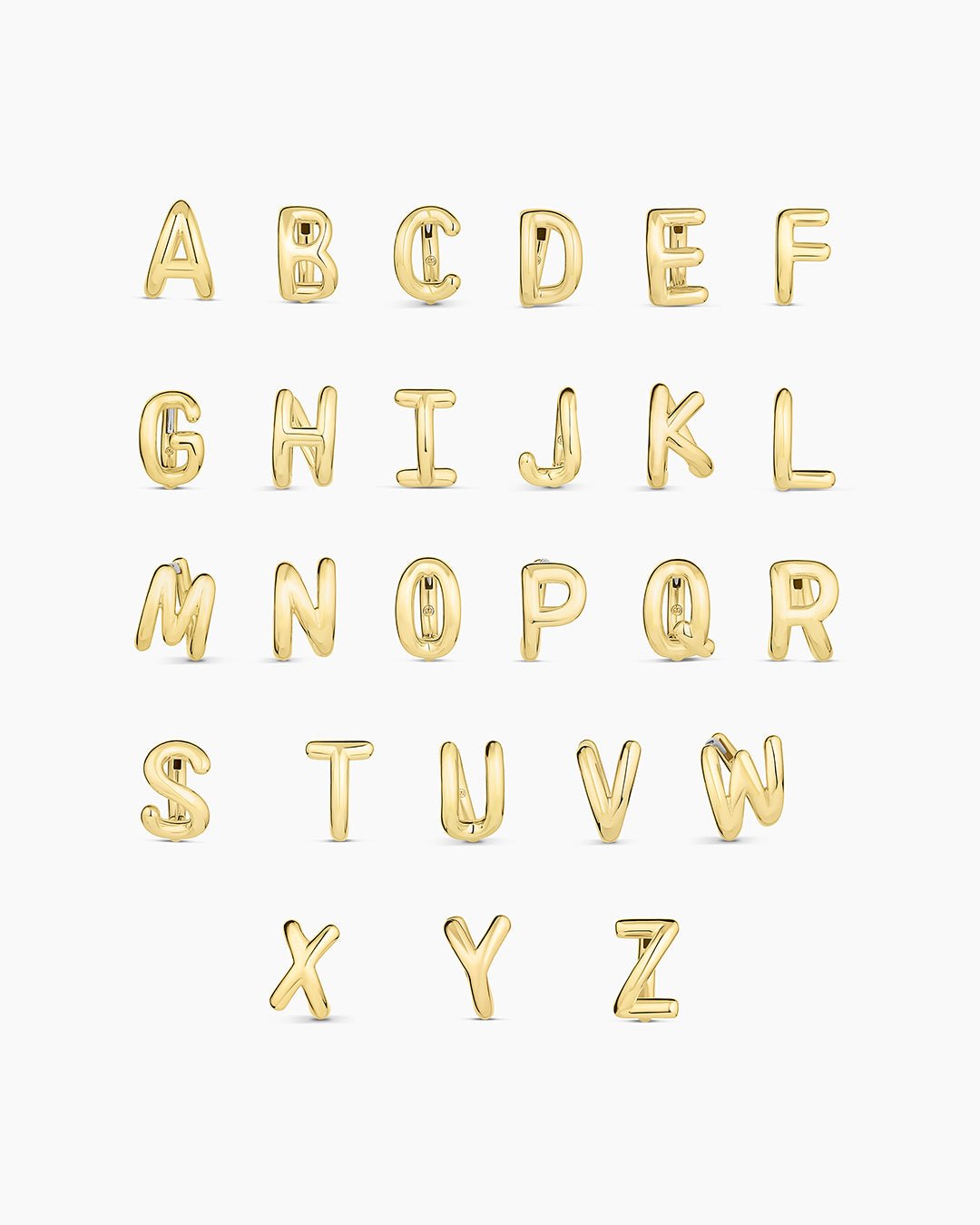 18k gold plated alphabet huggies