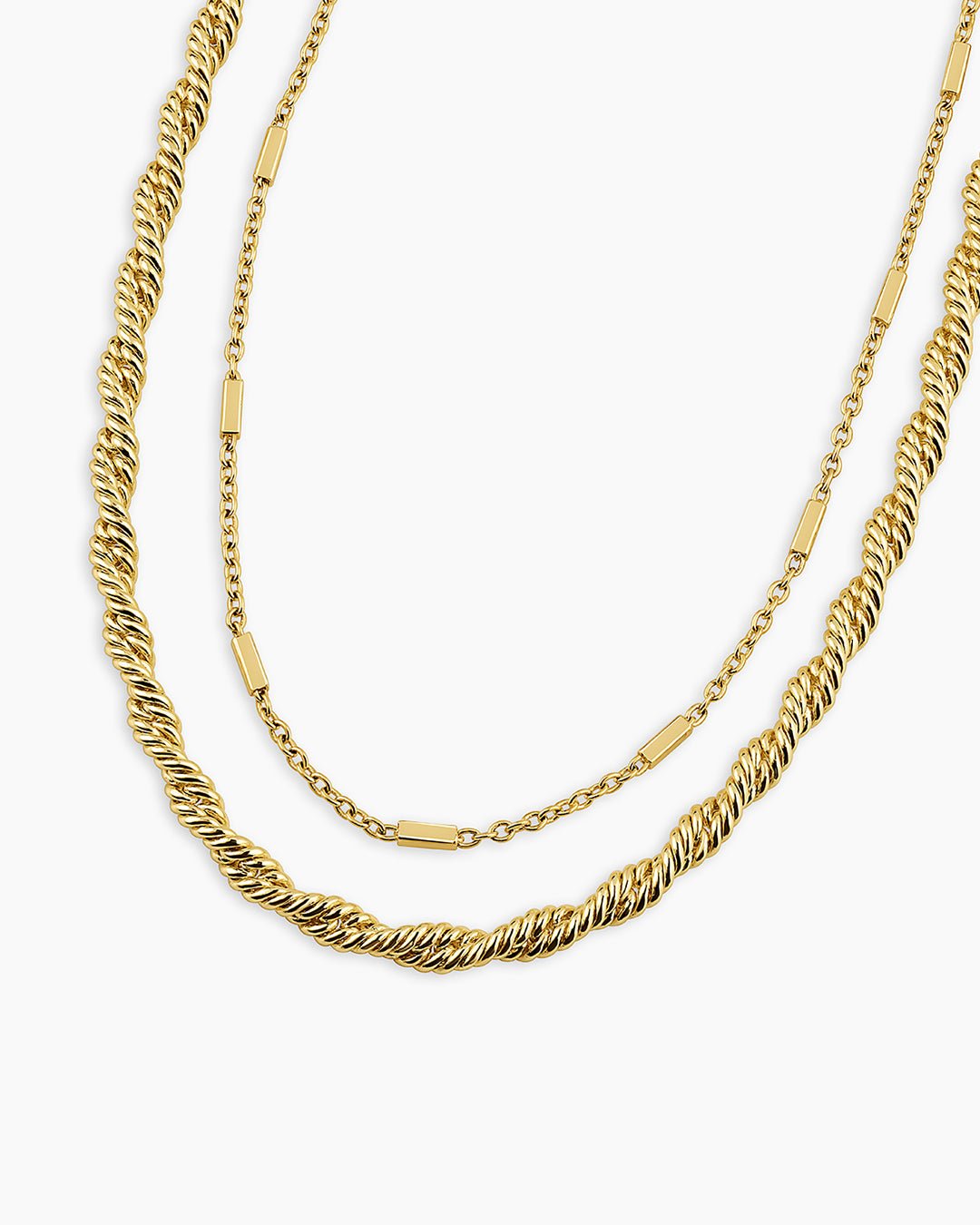 Tatum Necklace Layering set || option::18k Gold Plated