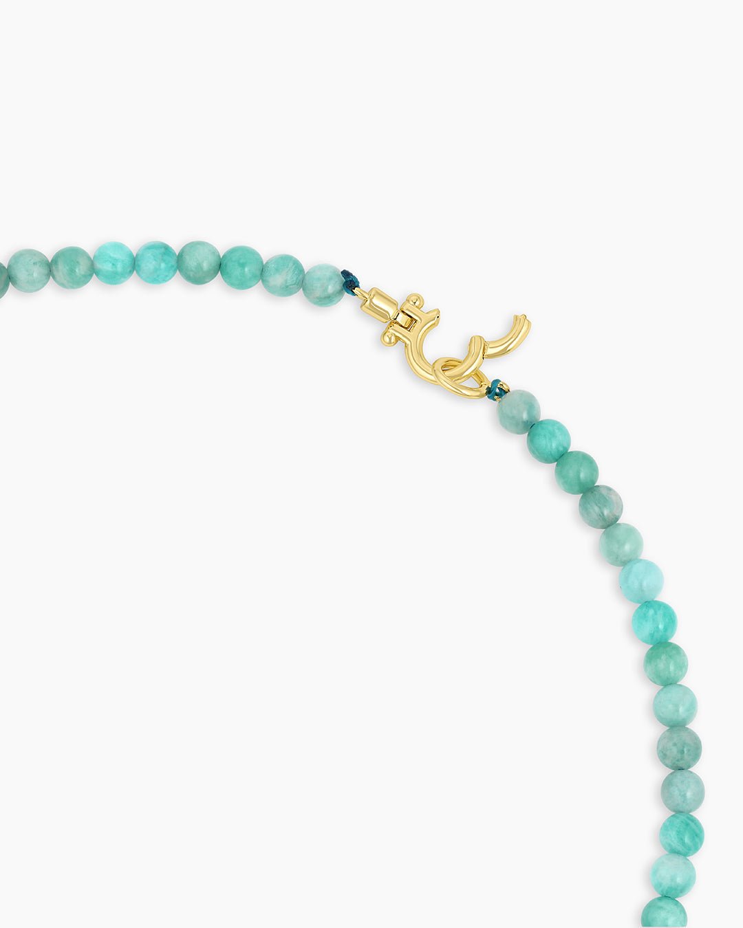 Carter Gemstone Necklace || option::18k Gold Plated, Blue Amazonite