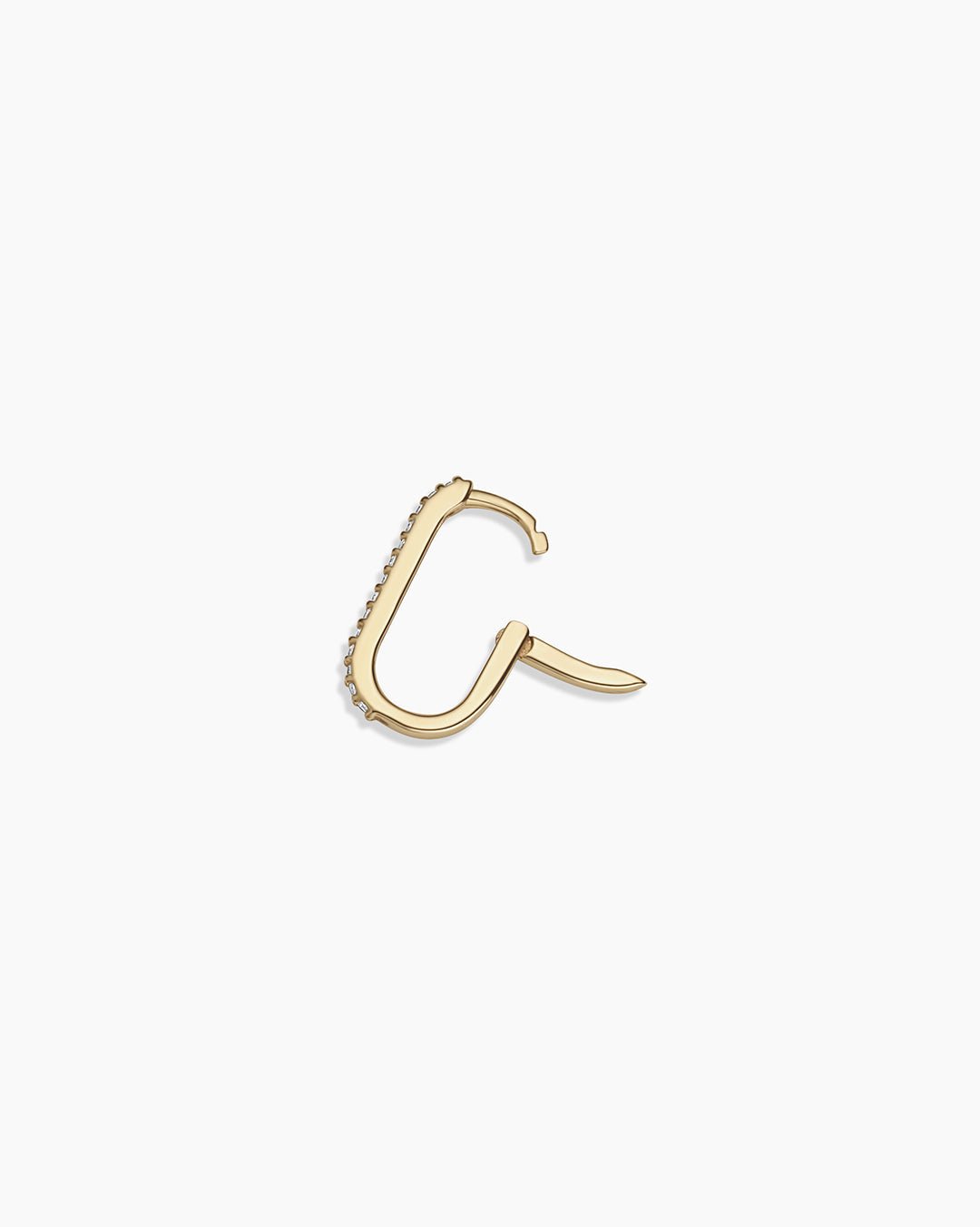 Diamond Parker Link Huggies || option::14k Solid Gold