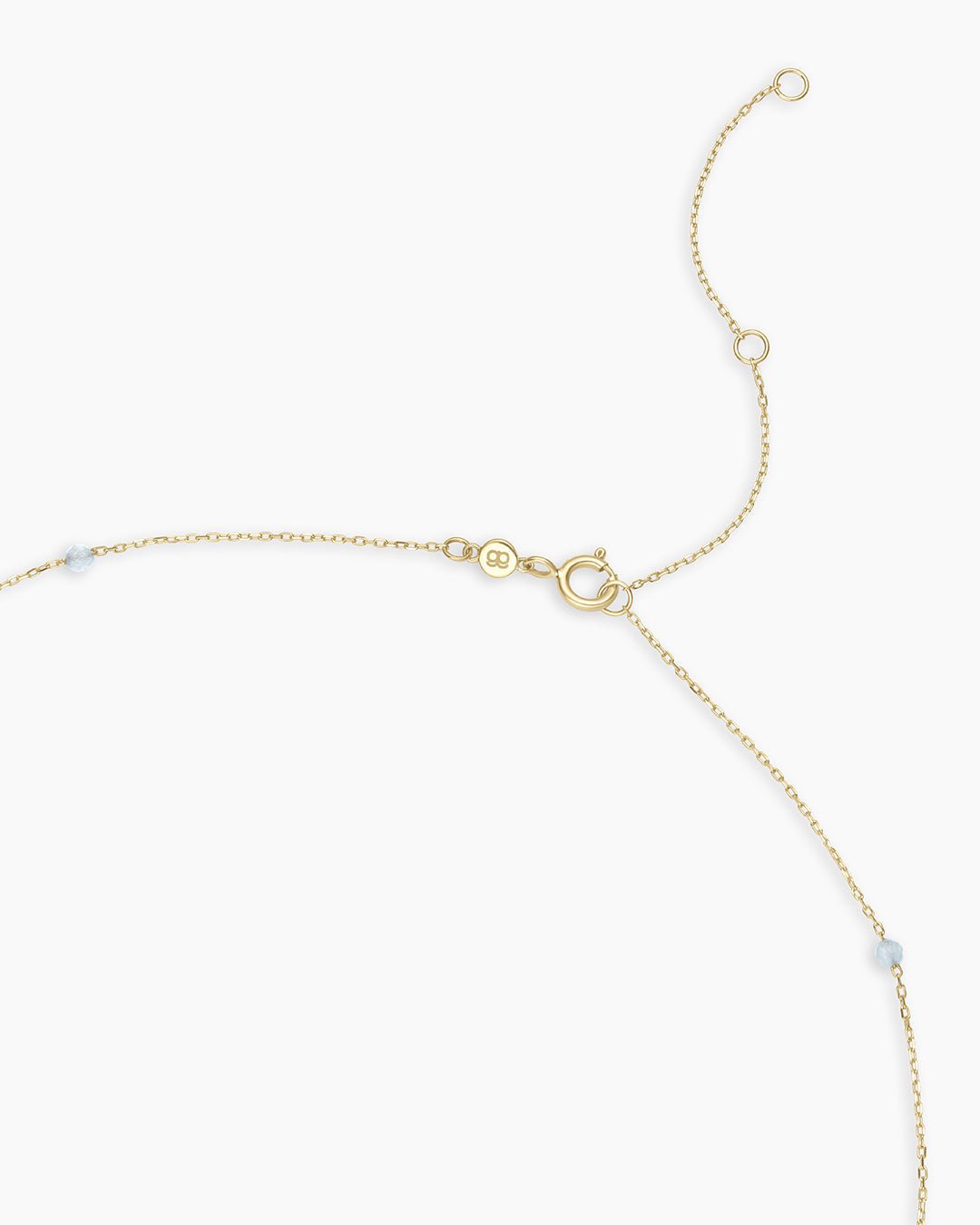 Newport Birthstone Necklace || option::14k Solid Gold, Aquamarine - March