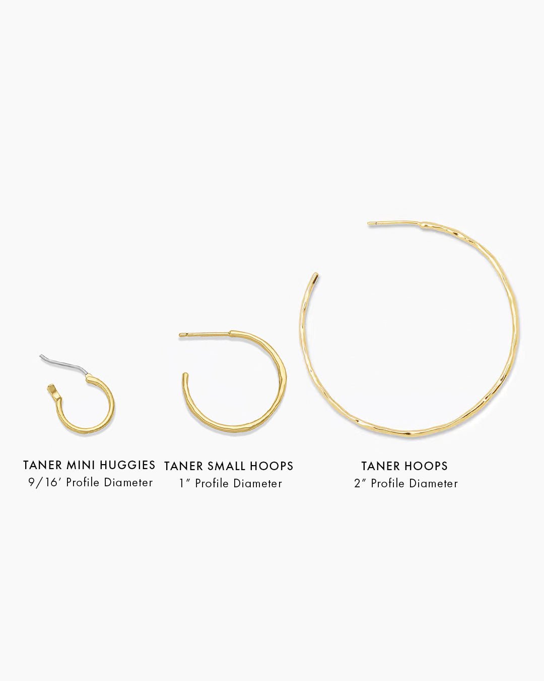 Taner Thin hoops, medium sized hoops || option::18k Gold Plated