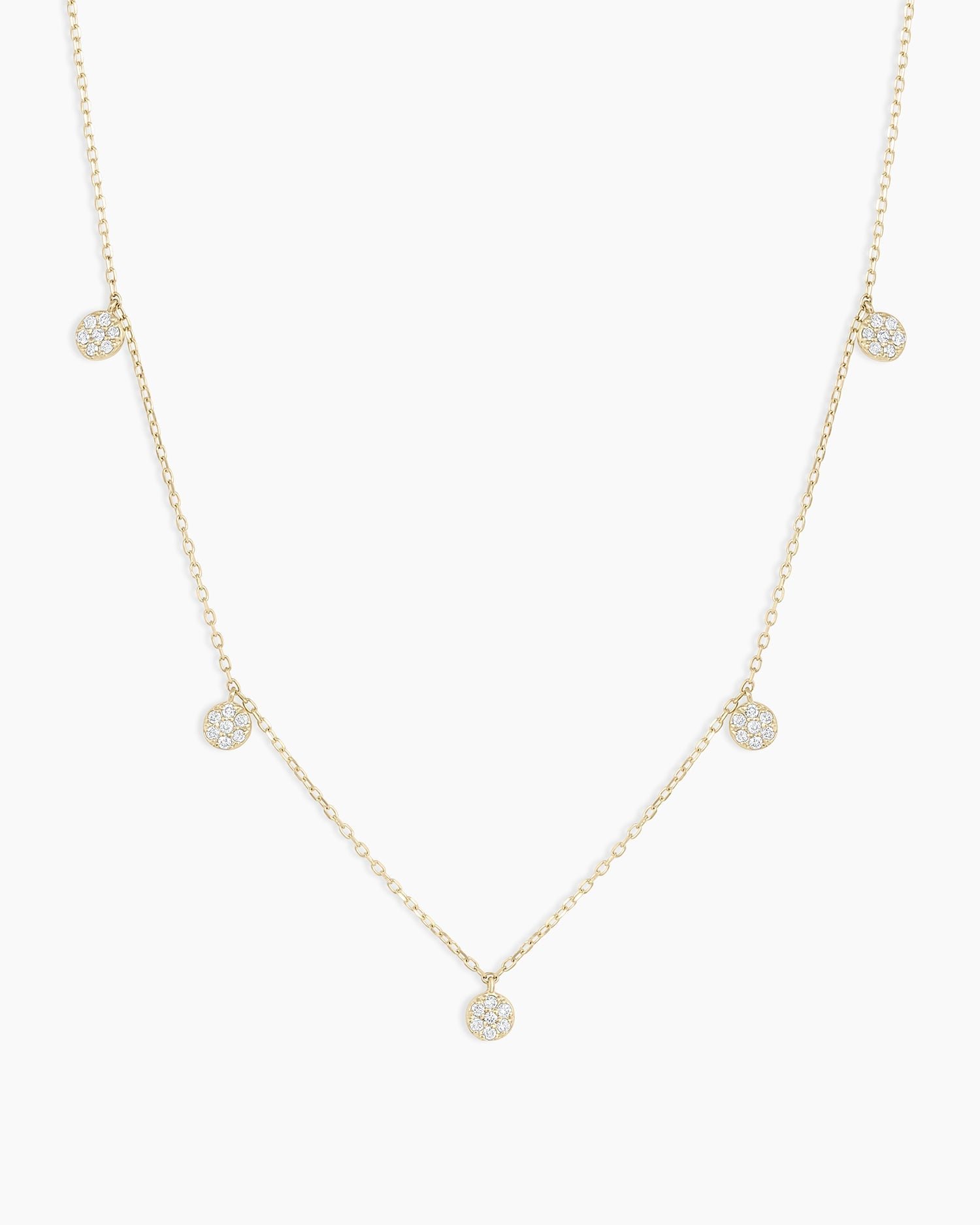 Diamond Pavé Flutter NecklaceDiamond Necklace || option::14k Solid Gold